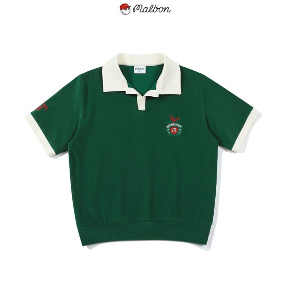 malbon 3종 여성 골프 투톤 카라 티셔츠